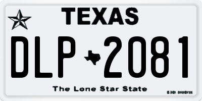 TX license plate DLP2081