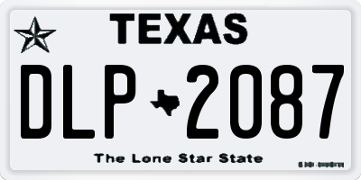 TX license plate DLP2087