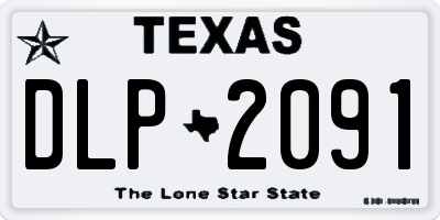 TX license plate DLP2091