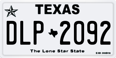 TX license plate DLP2092