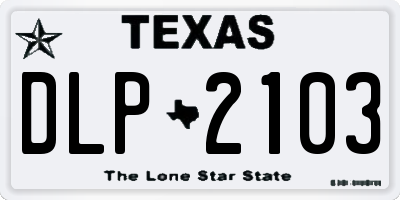 TX license plate DLP2103
