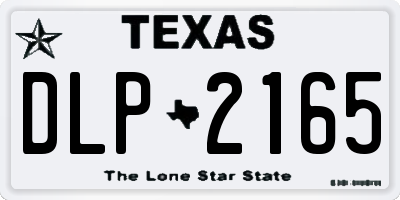 TX license plate DLP2165