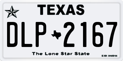 TX license plate DLP2167