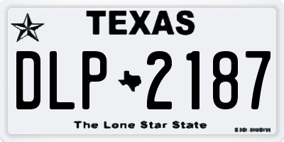 TX license plate DLP2187
