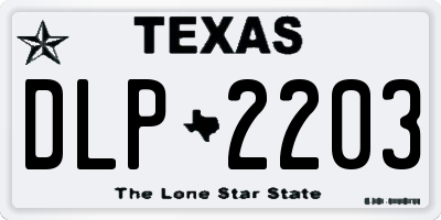 TX license plate DLP2203