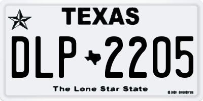 TX license plate DLP2205