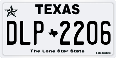 TX license plate DLP2206