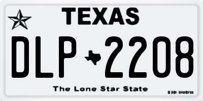 TX license plate DLP2208