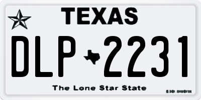 TX license plate DLP2231