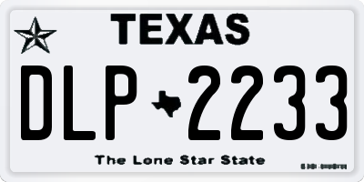 TX license plate DLP2233
