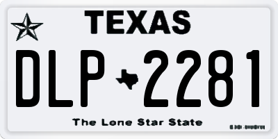 TX license plate DLP2281