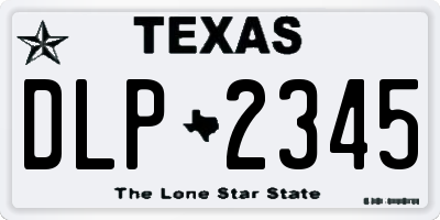 TX license plate DLP2345