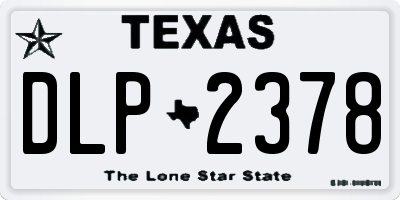 TX license plate DLP2378