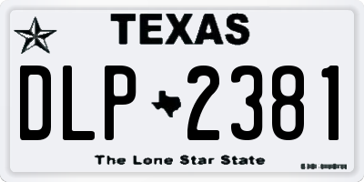 TX license plate DLP2381