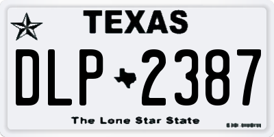 TX license plate DLP2387