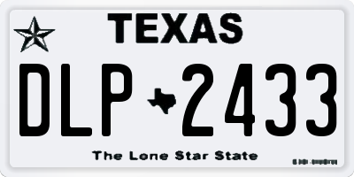 TX license plate DLP2433