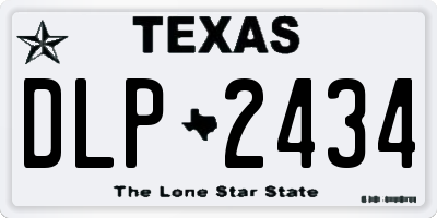 TX license plate DLP2434