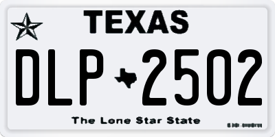 TX license plate DLP2502