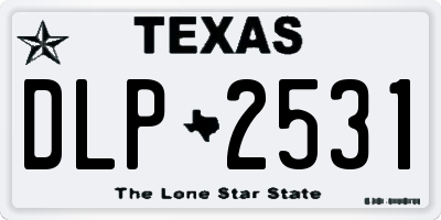 TX license plate DLP2531