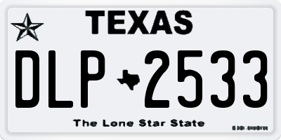 TX license plate DLP2533