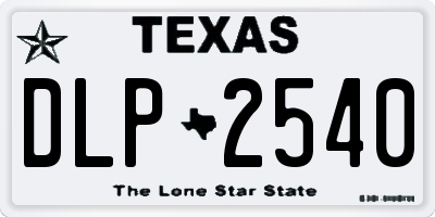 TX license plate DLP2540