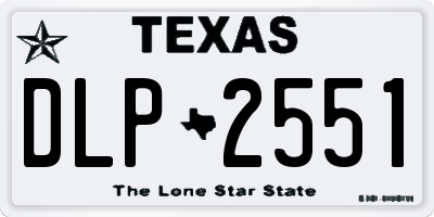 TX license plate DLP2551