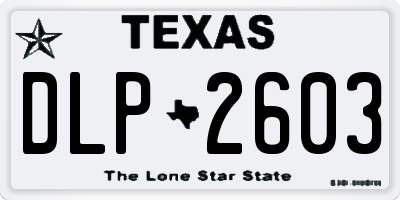 TX license plate DLP2603