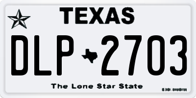TX license plate DLP2703
