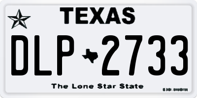 TX license plate DLP2733