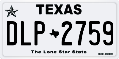 TX license plate DLP2759
