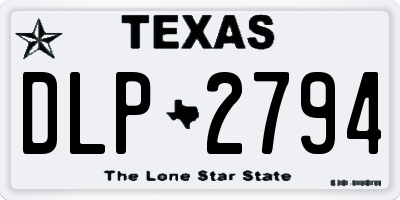 TX license plate DLP2794