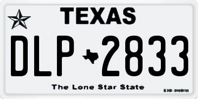 TX license plate DLP2833