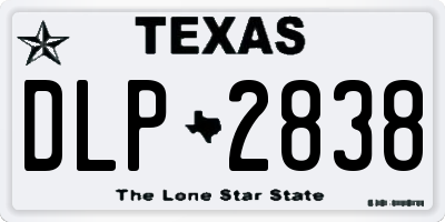 TX license plate DLP2838