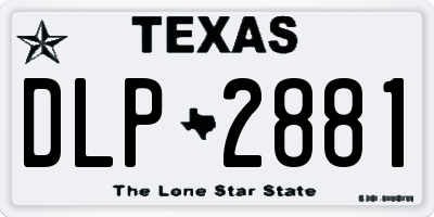 TX license plate DLP2881
