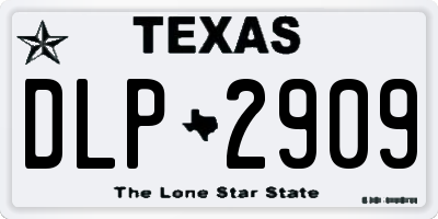TX license plate DLP2909