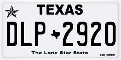 TX license plate DLP2920