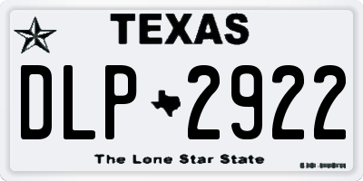 TX license plate DLP2922