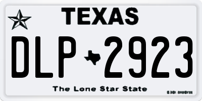 TX license plate DLP2923