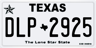 TX license plate DLP2925