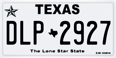 TX license plate DLP2927