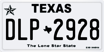 TX license plate DLP2928