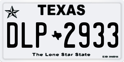 TX license plate DLP2933