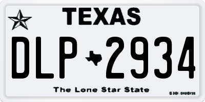 TX license plate DLP2934