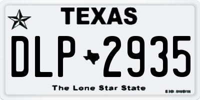 TX license plate DLP2935