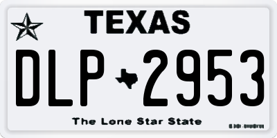 TX license plate DLP2953