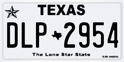 TX license plate DLP2954