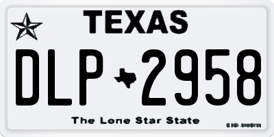 TX license plate DLP2958