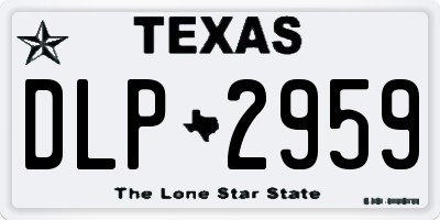 TX license plate DLP2959