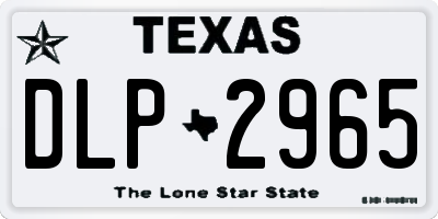 TX license plate DLP2965