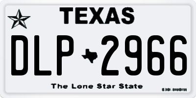 TX license plate DLP2966